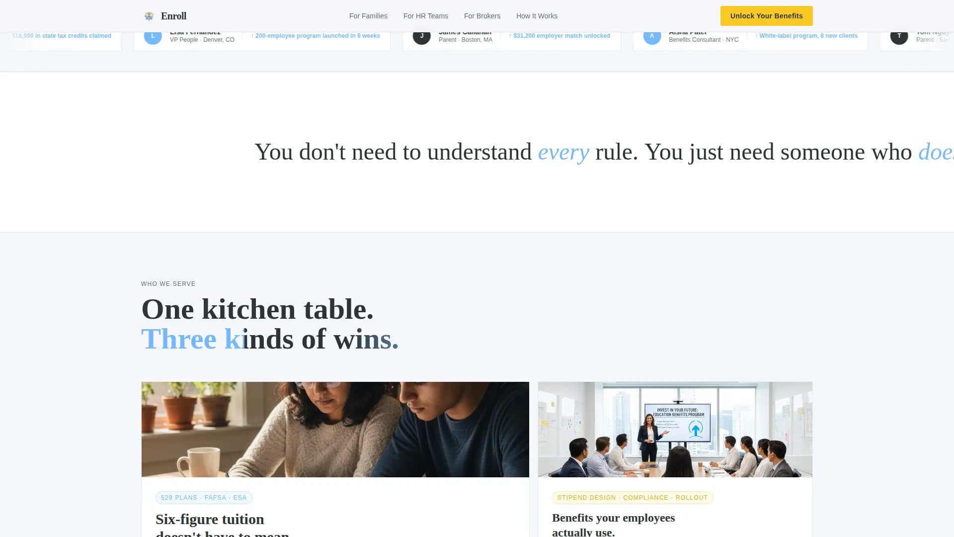 Enroll - Unlock Education Benefits Landing Page Template