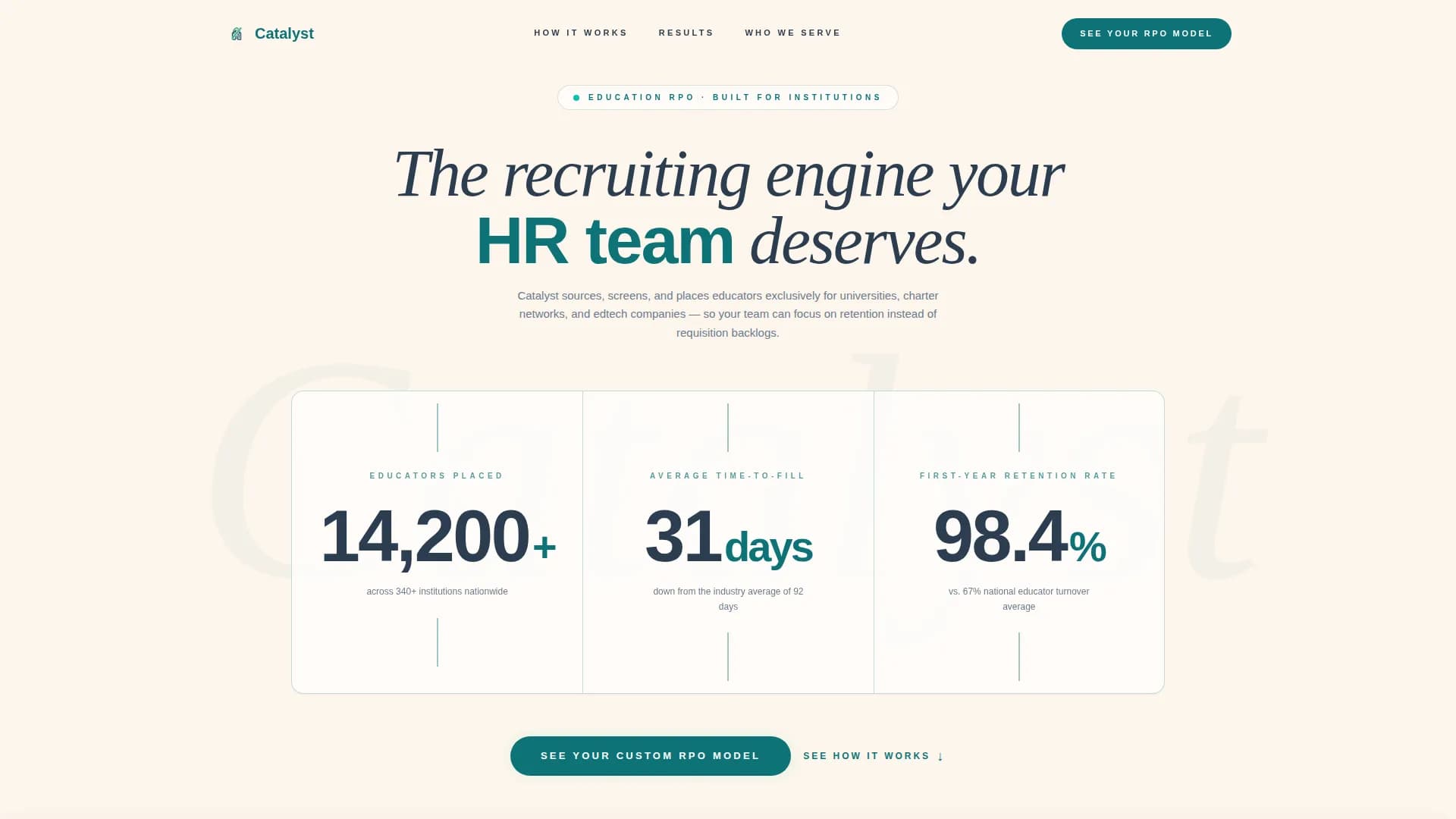 Catalyst - Powerful Education RPO Landing Page Template