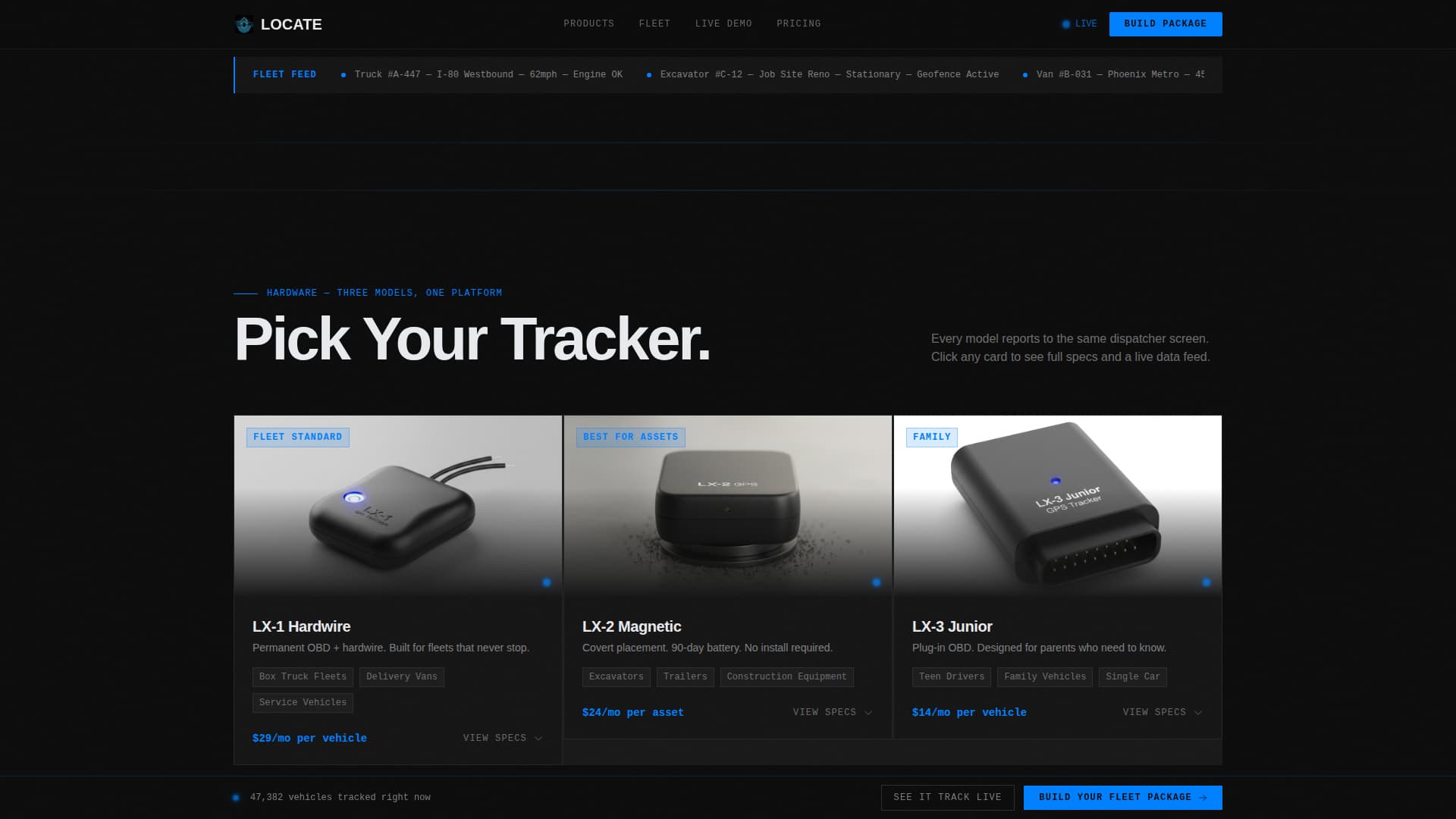 Locate - Precision Fleet Landing Page Template