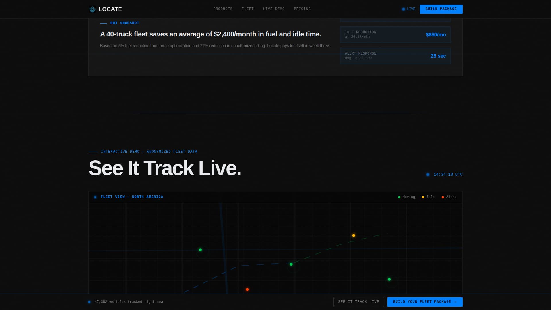 Locate - Precision Fleet Landing Page Template