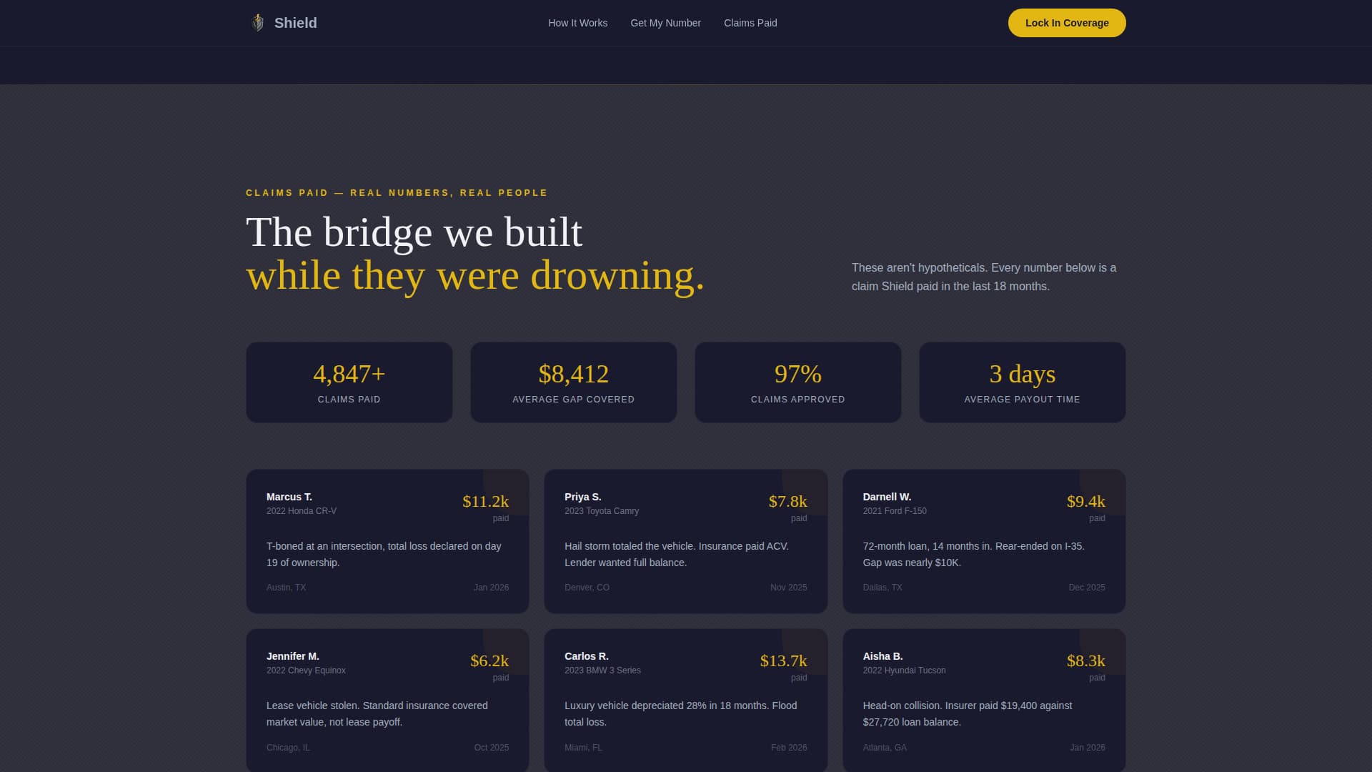 Shield - Cinematic Gapinsurance Landing Page Template