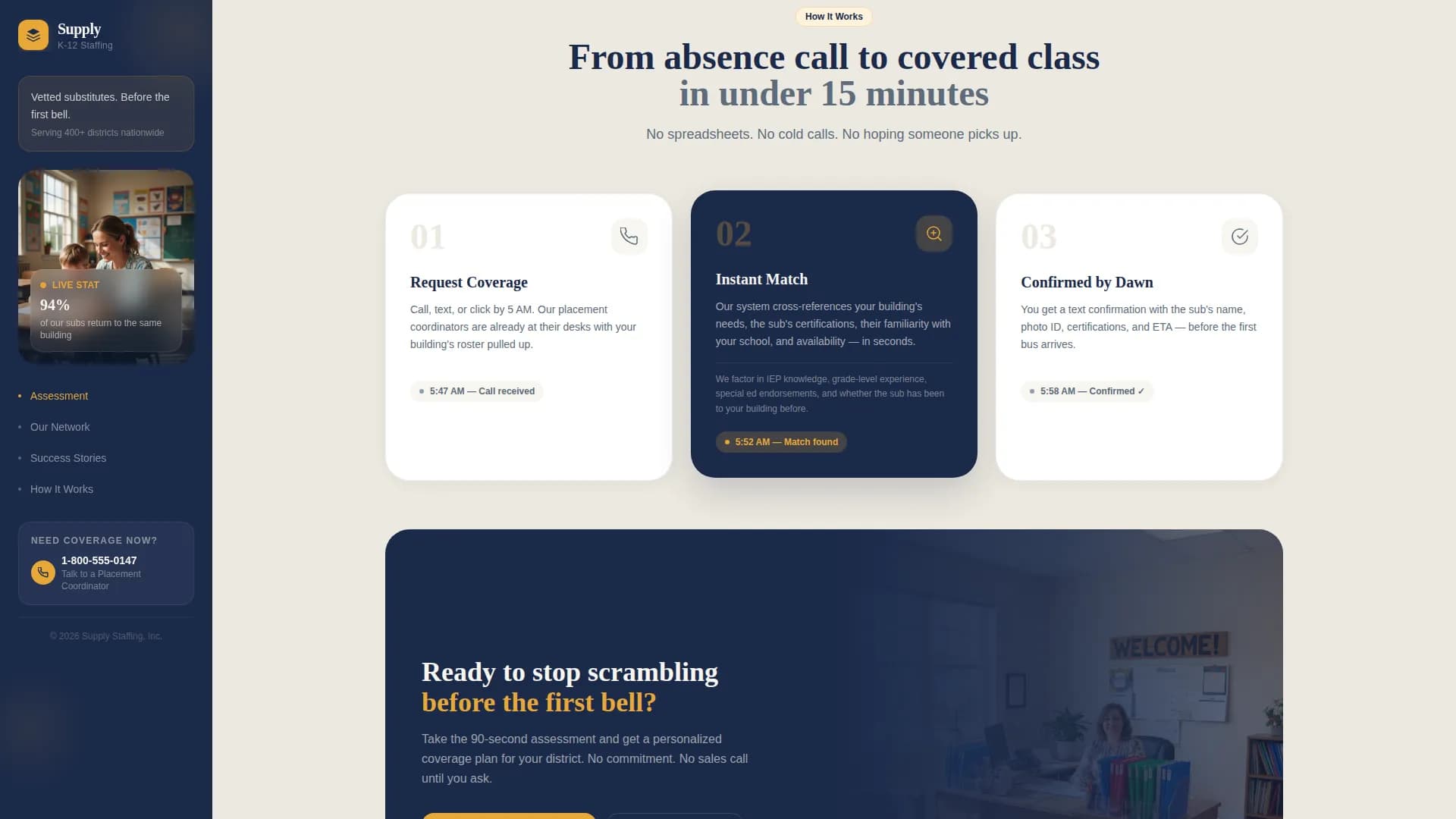 Equip — Reliable School Readiness Landing Page Template