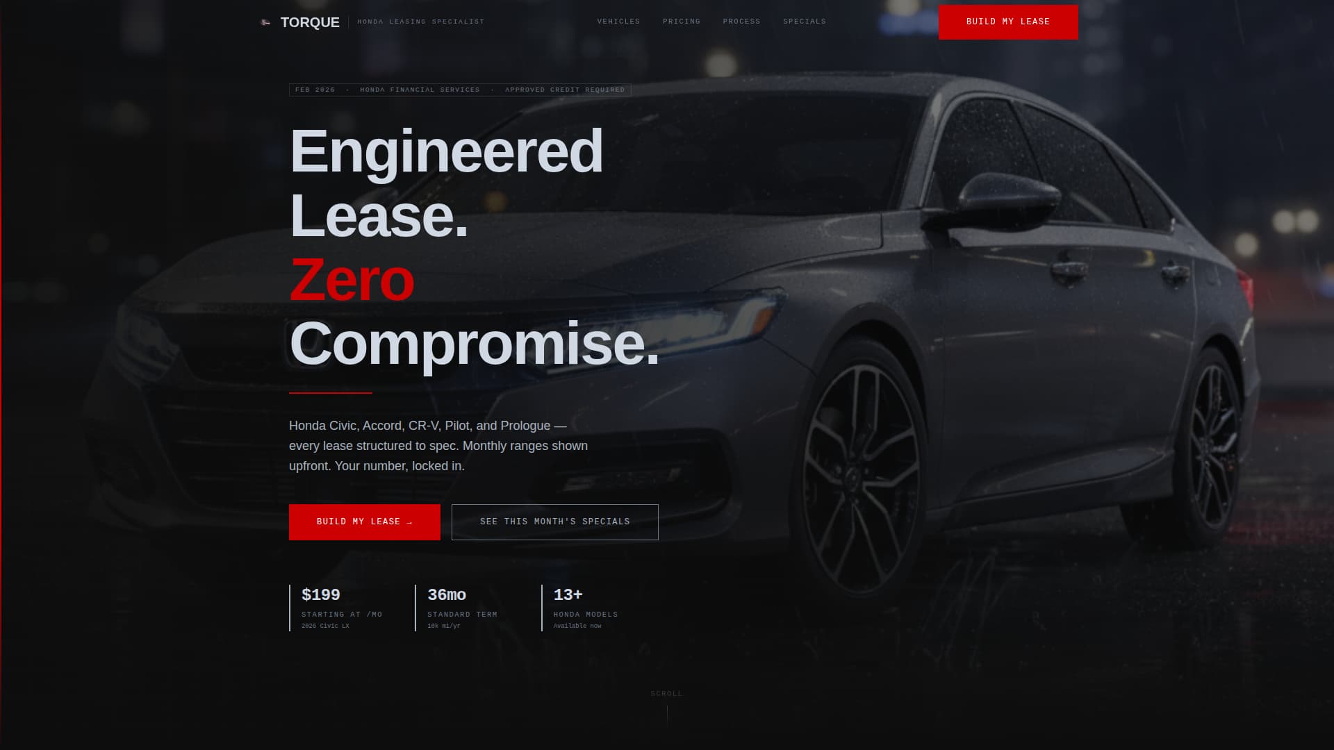 Torque - Precision Honda Landing Page Template