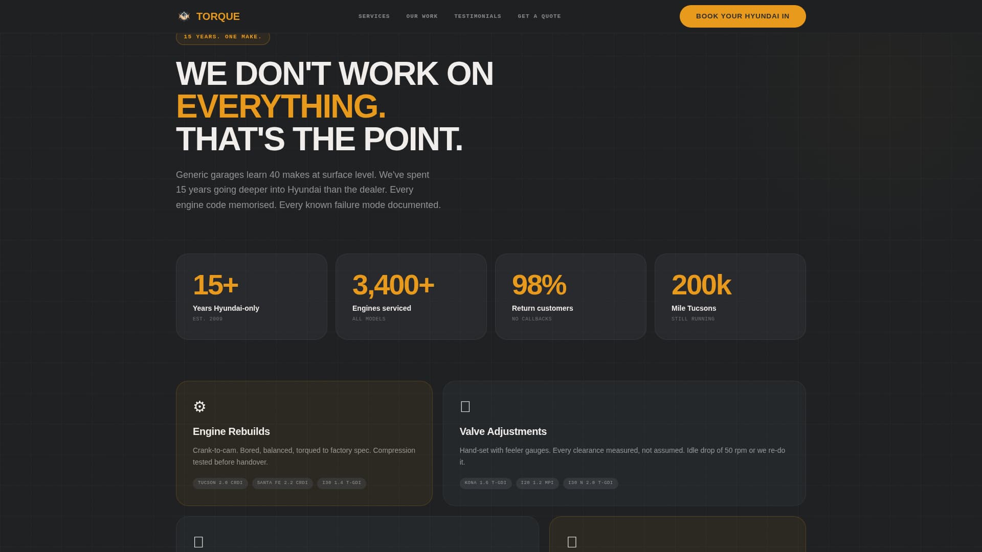 Torque - Precision Hyundai Landing Page Template