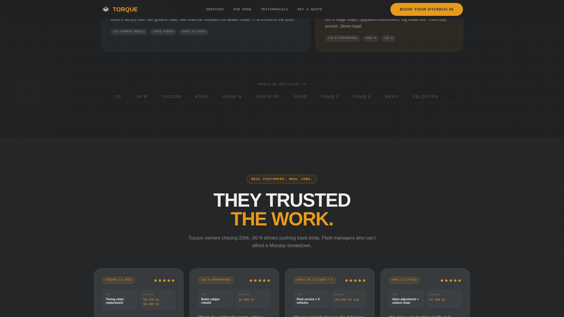 Torque - Precision Hyundai Landing Page Template