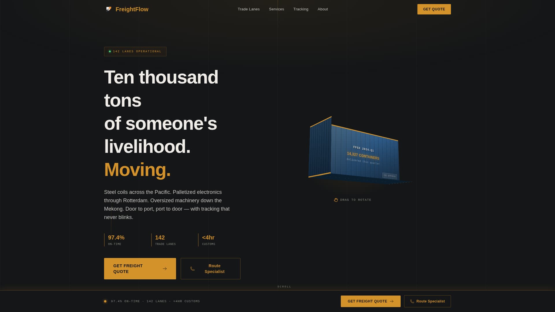 Freightflow - Powerful Shipping Landing Page Template
