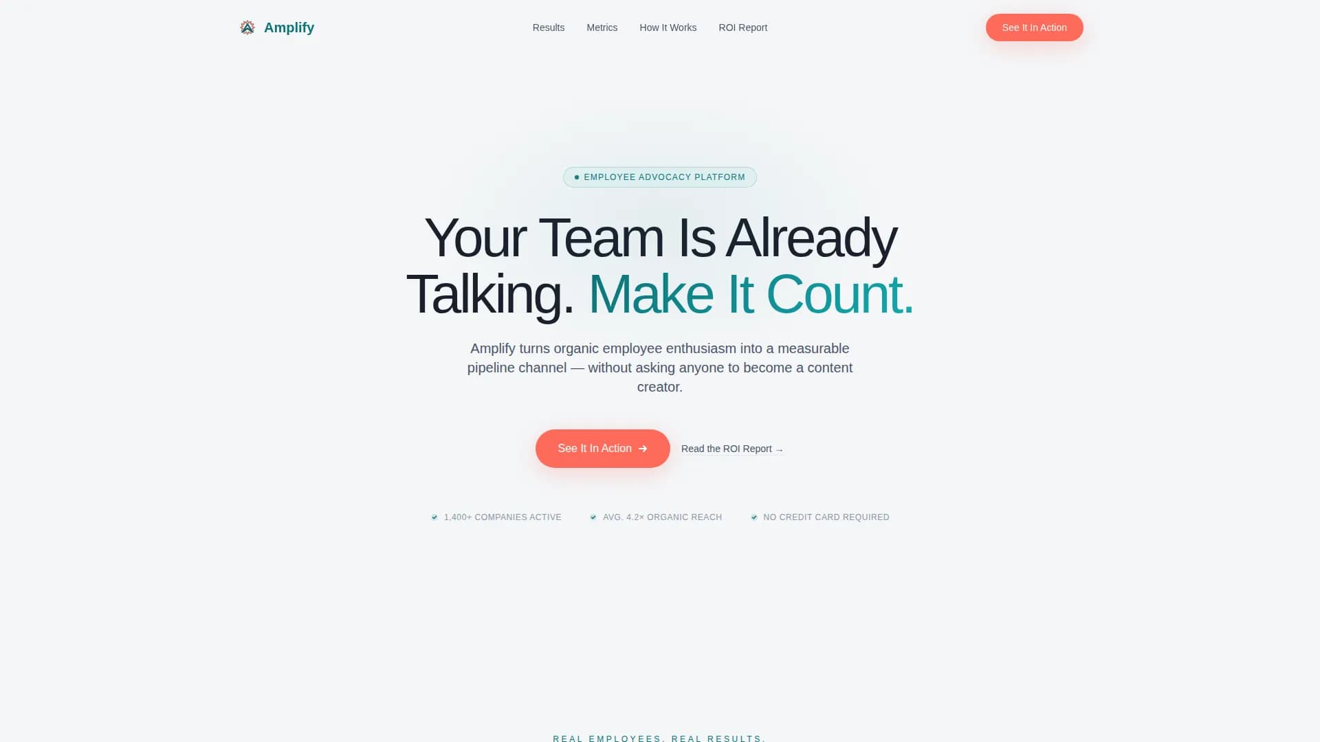 Amplify - Employee Advocacy Platform Landing Page Template