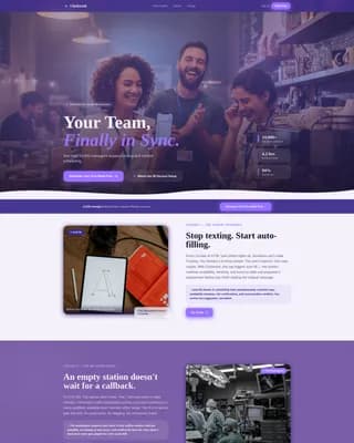 Synchronize — Efficient Shift Coordination Landing Page Template