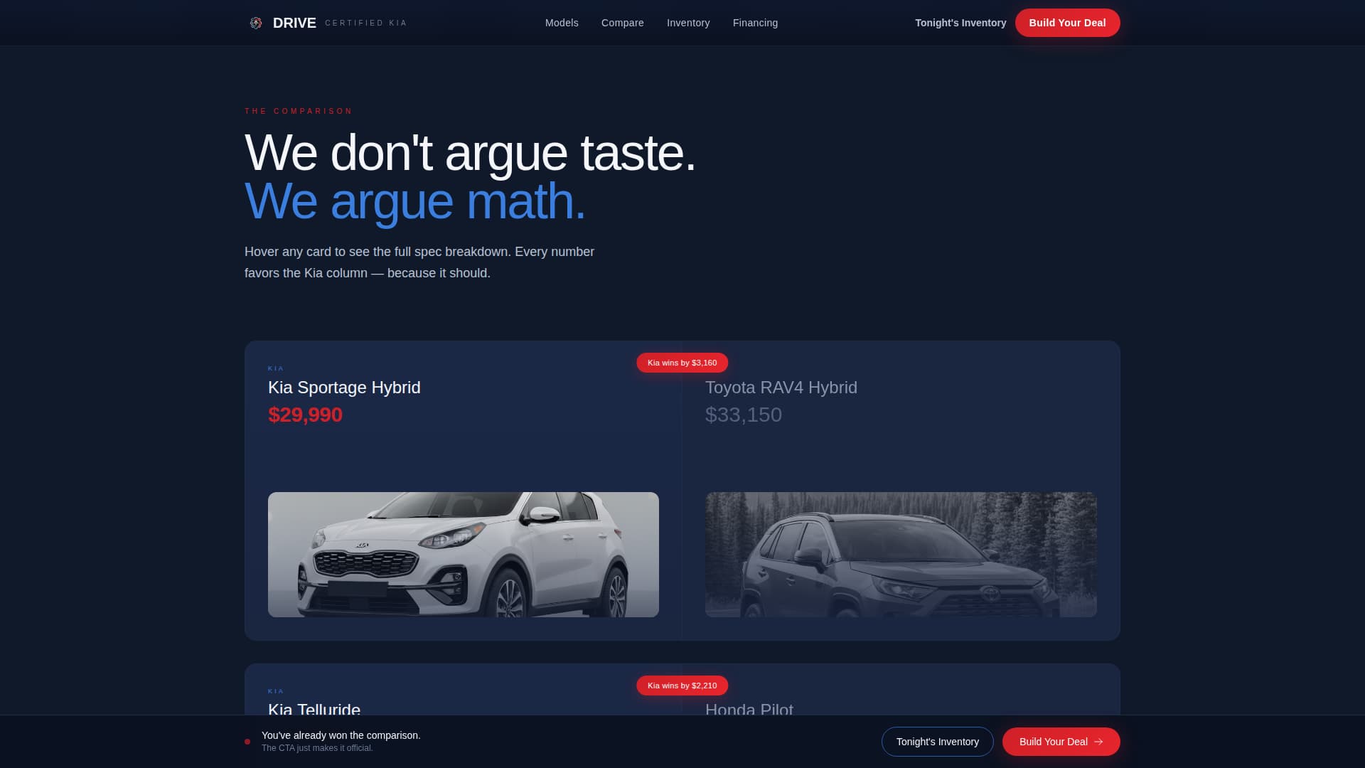 Drive - Immersive Dealership Landing Page Template
