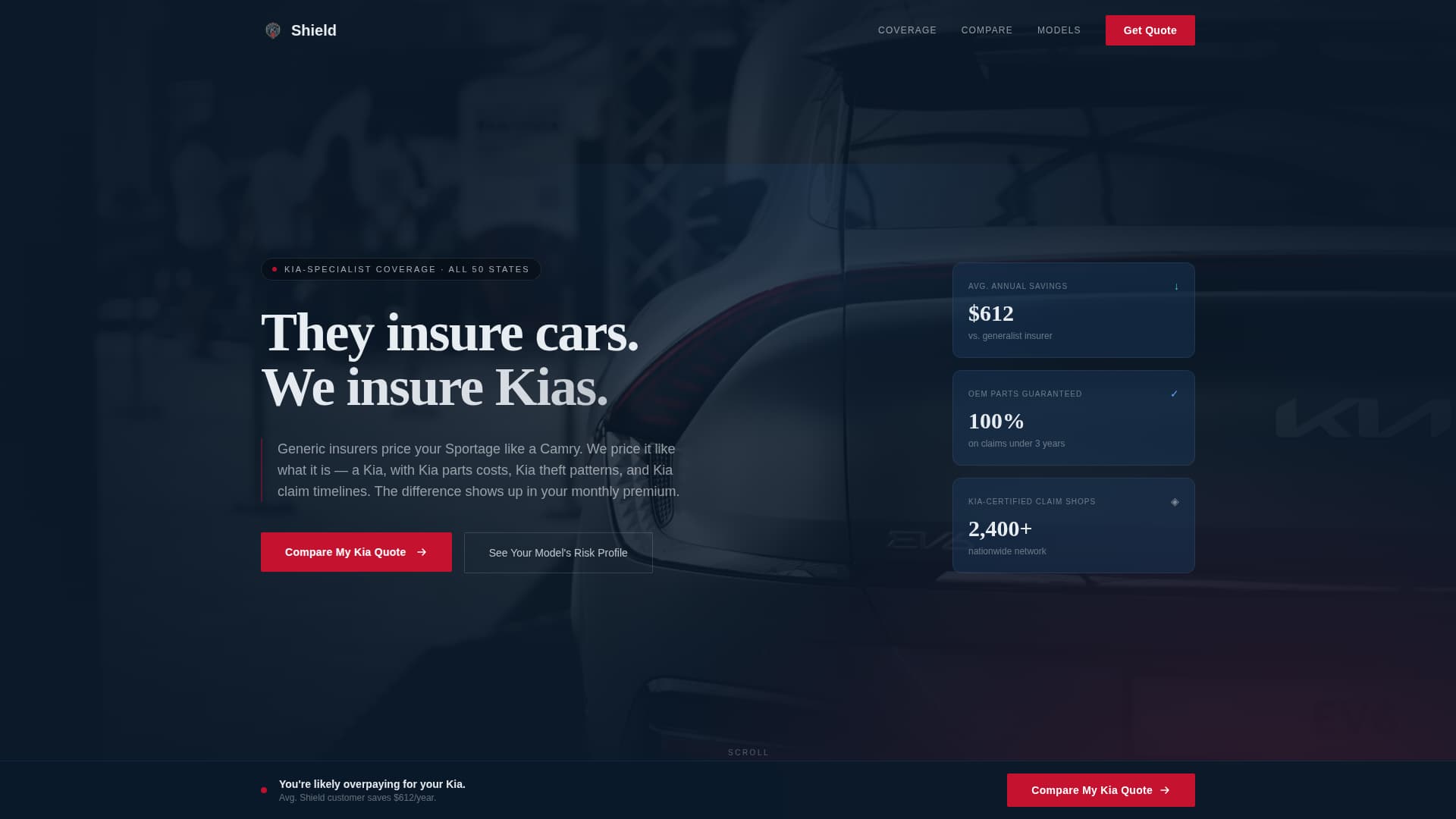 Kia - Premium Insurance Landing Page Template