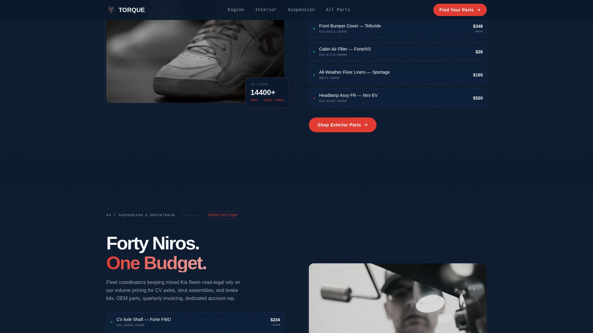 Torque - Precision Kia Landing Page Template