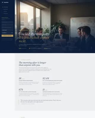 Transition - Executive Outplacement Leadership Landing Page Template
