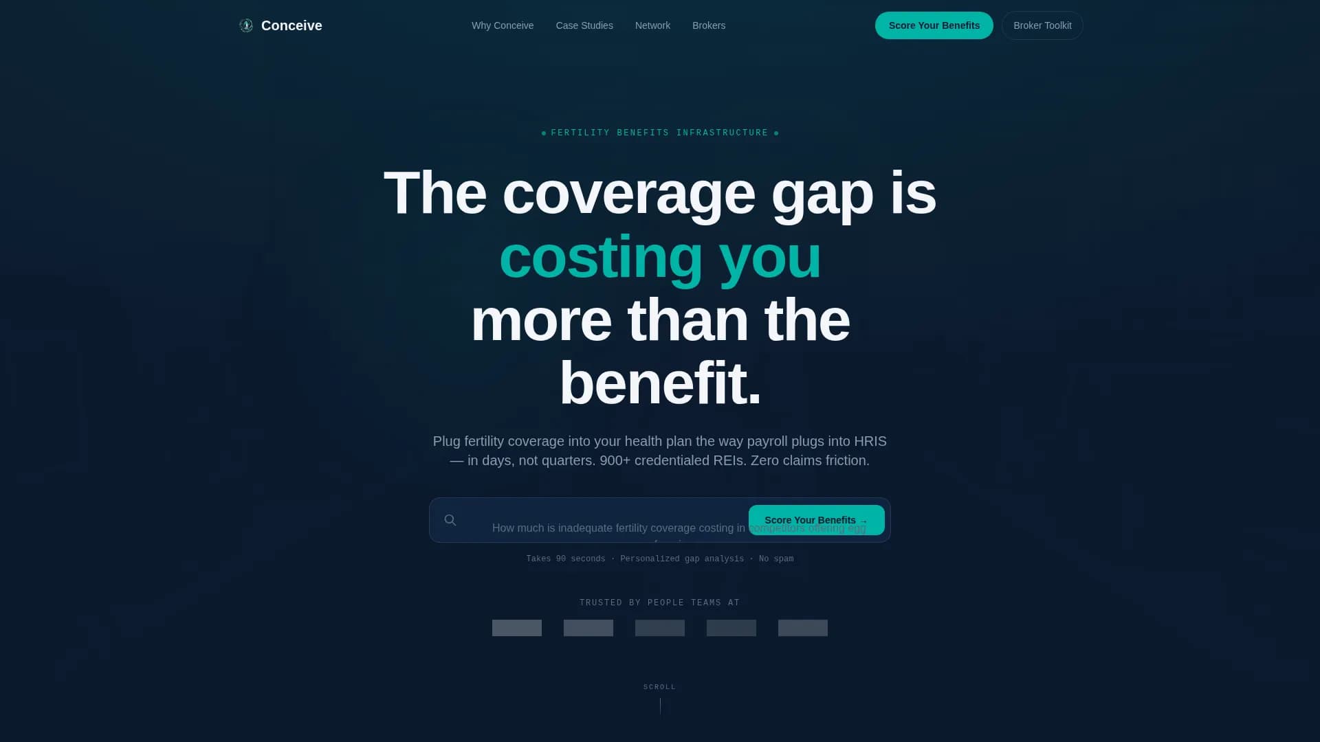Conceive - Benefits Platform Landing page Template