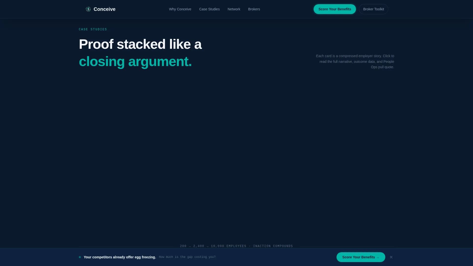 Conceive - Benefits Platform Landing page Template