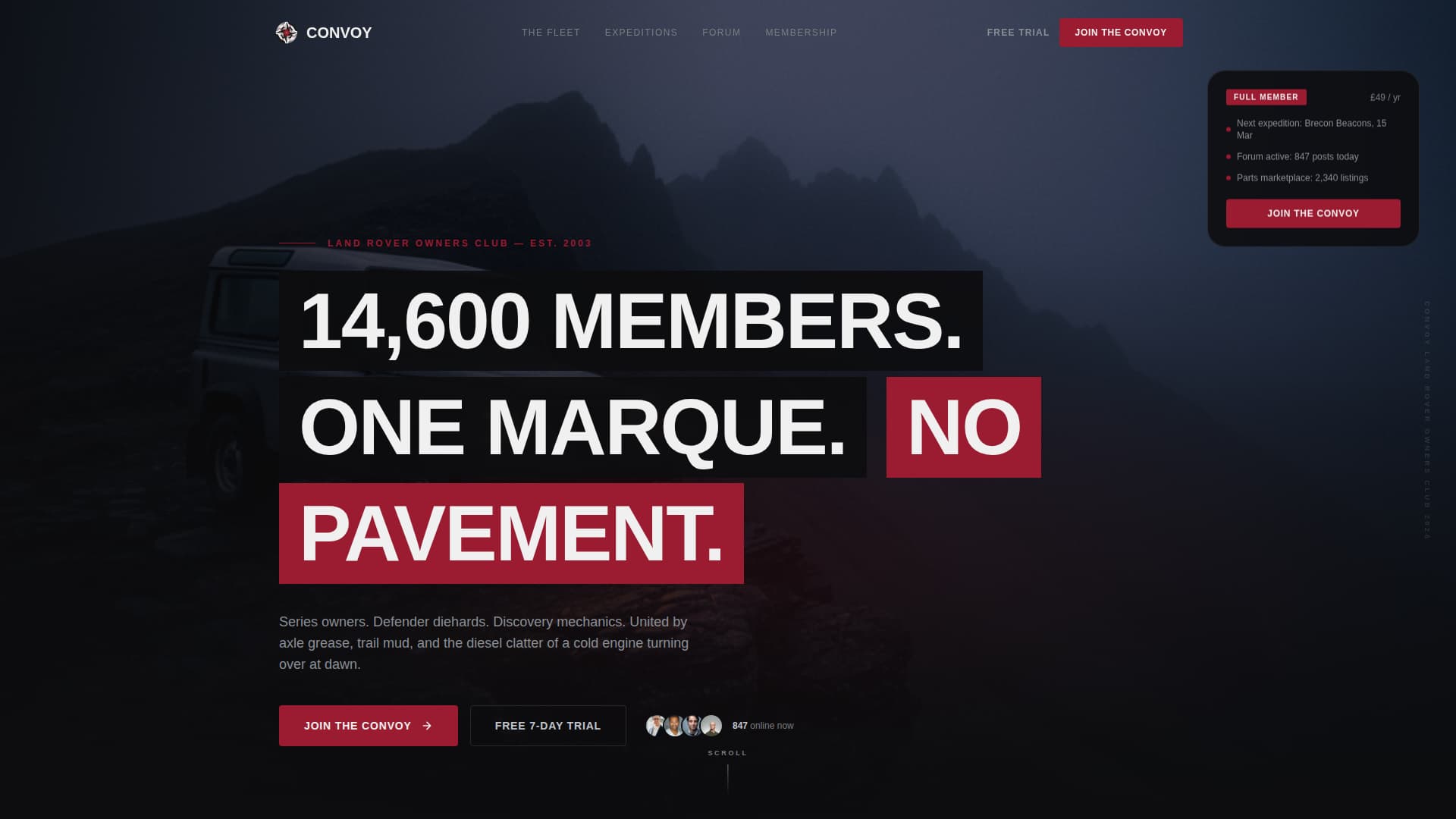 Convoy - Rugged Overlanding Landing Page Template