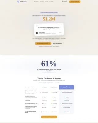 Enrollment - Benefits Platform Landing page Template