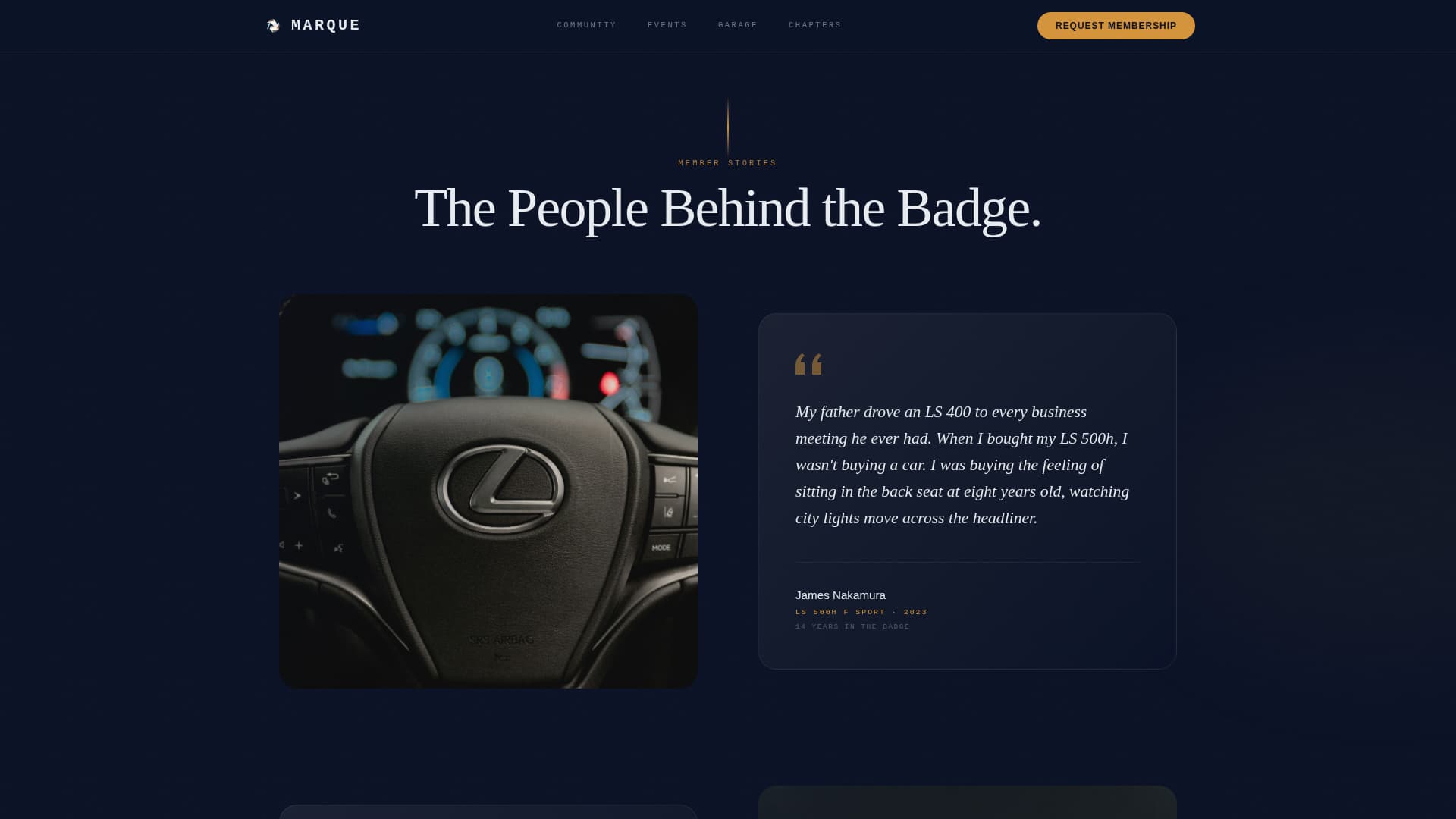Marque - Immersive Automotive Landing Page Template