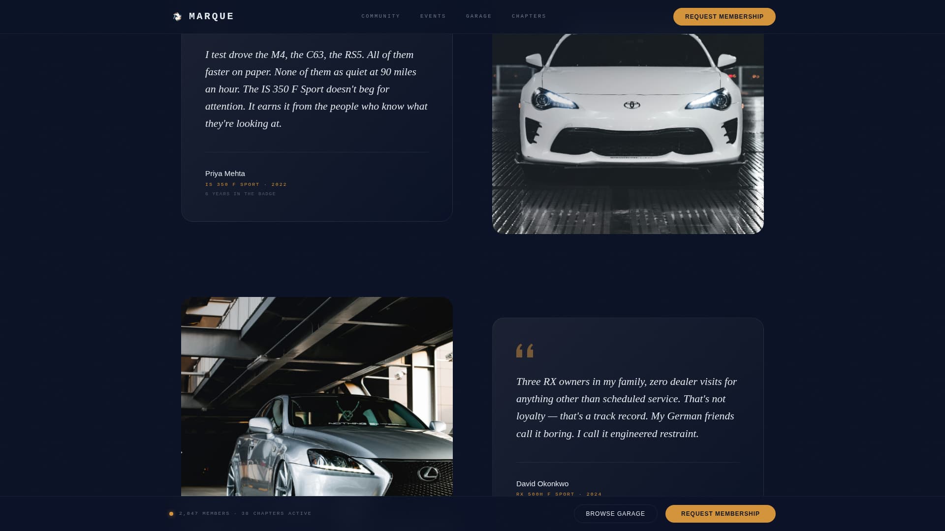 Marque - Immersive Automotive Landing Page Template