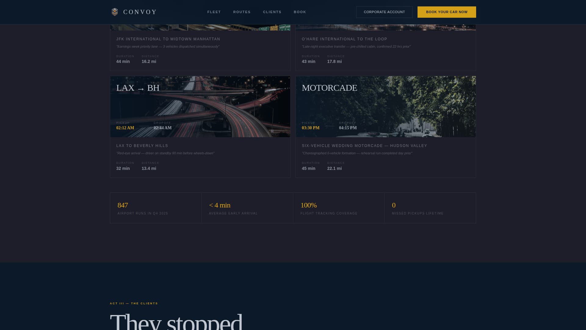 Convoy - Elite Limousine Landing Page Template
