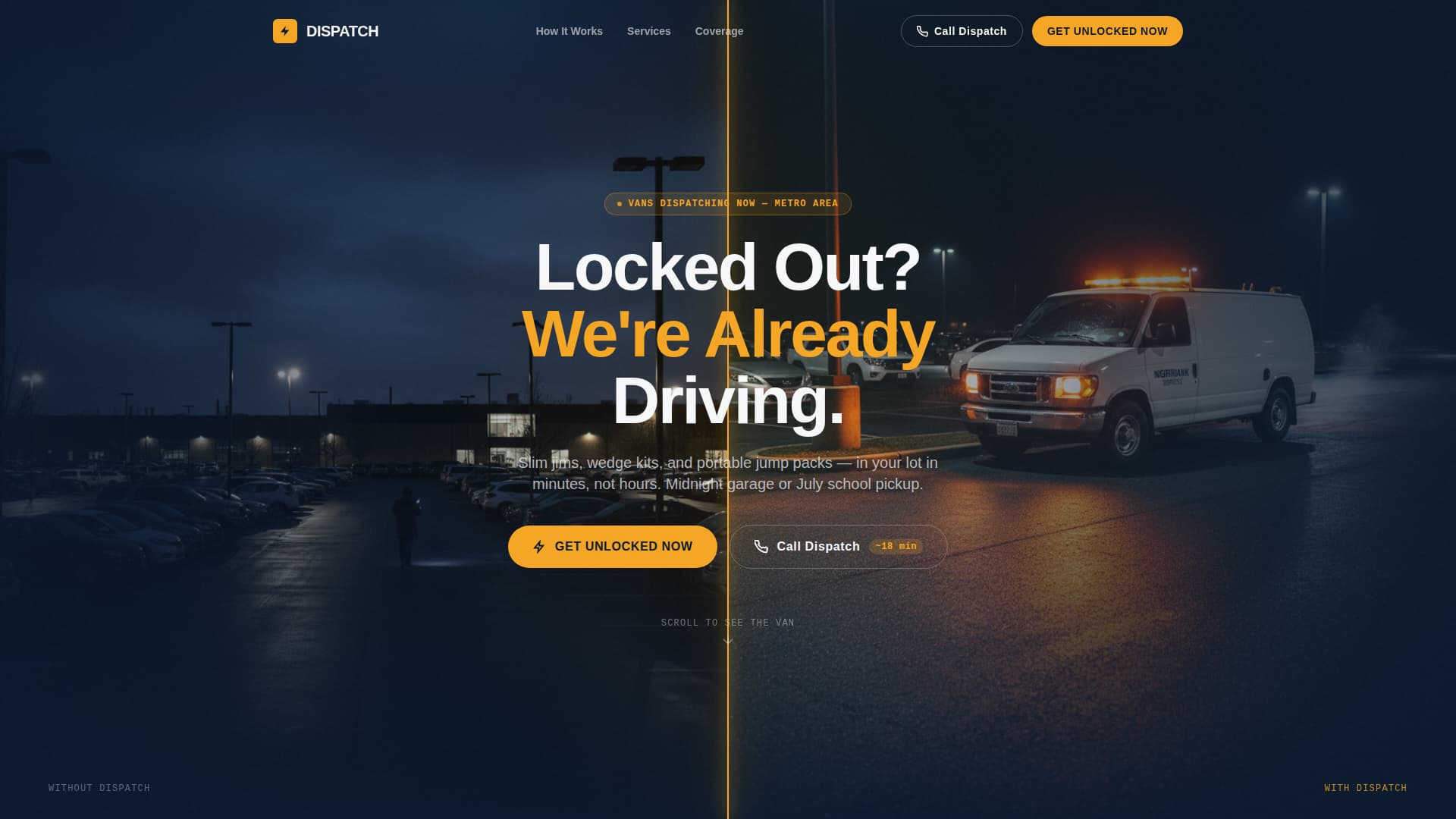 Dispatch - Rapid Roadside Landing Page Template