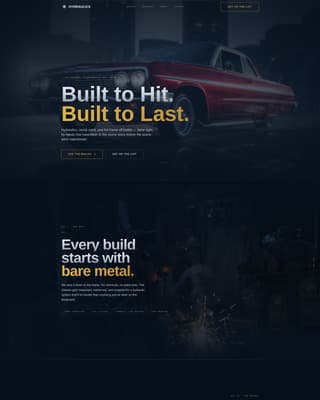 Hydraulics - Cinematic Lowrider Landing Page Template