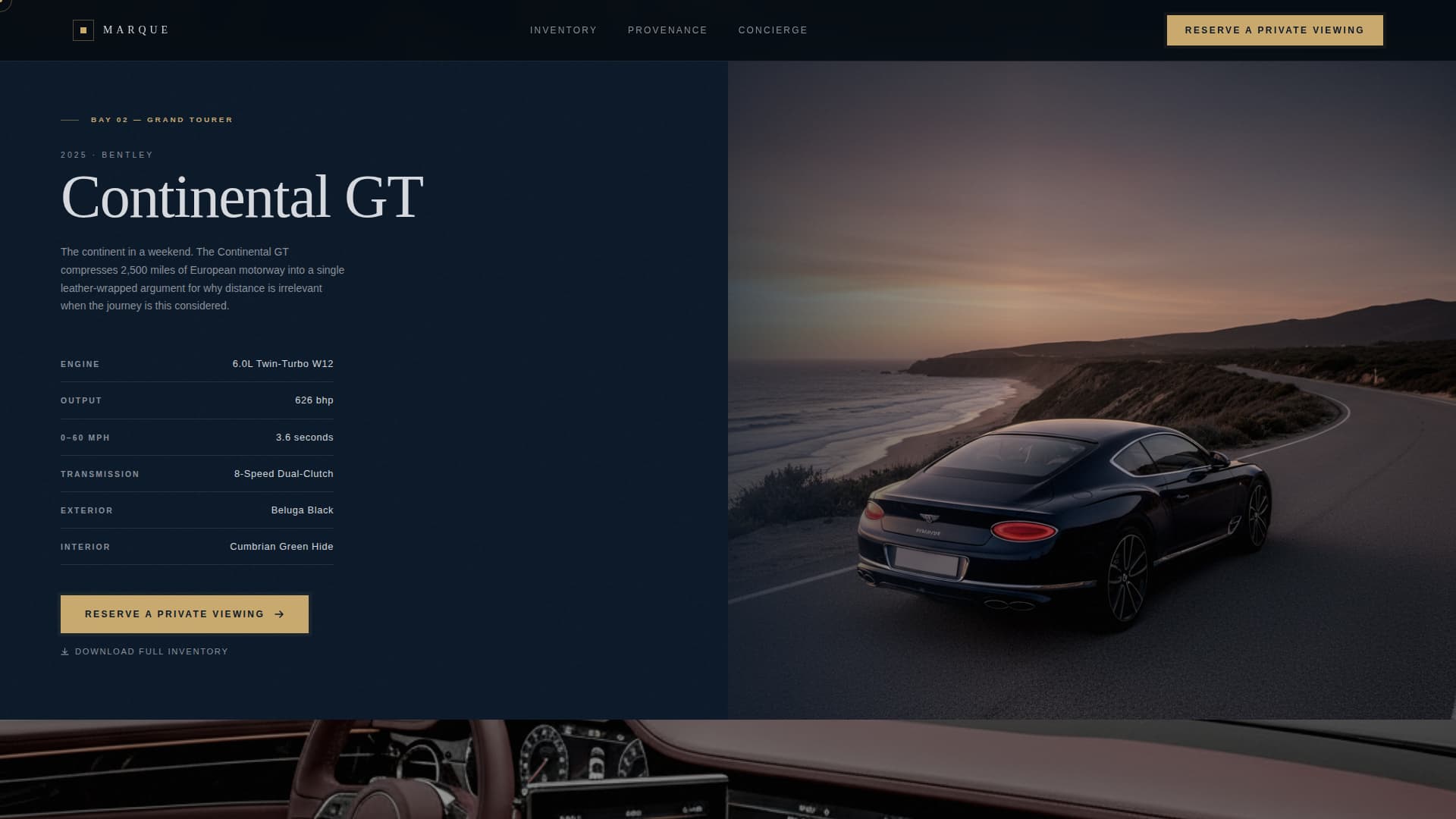 Marque - Prestigious Dealership Landing Page Template
