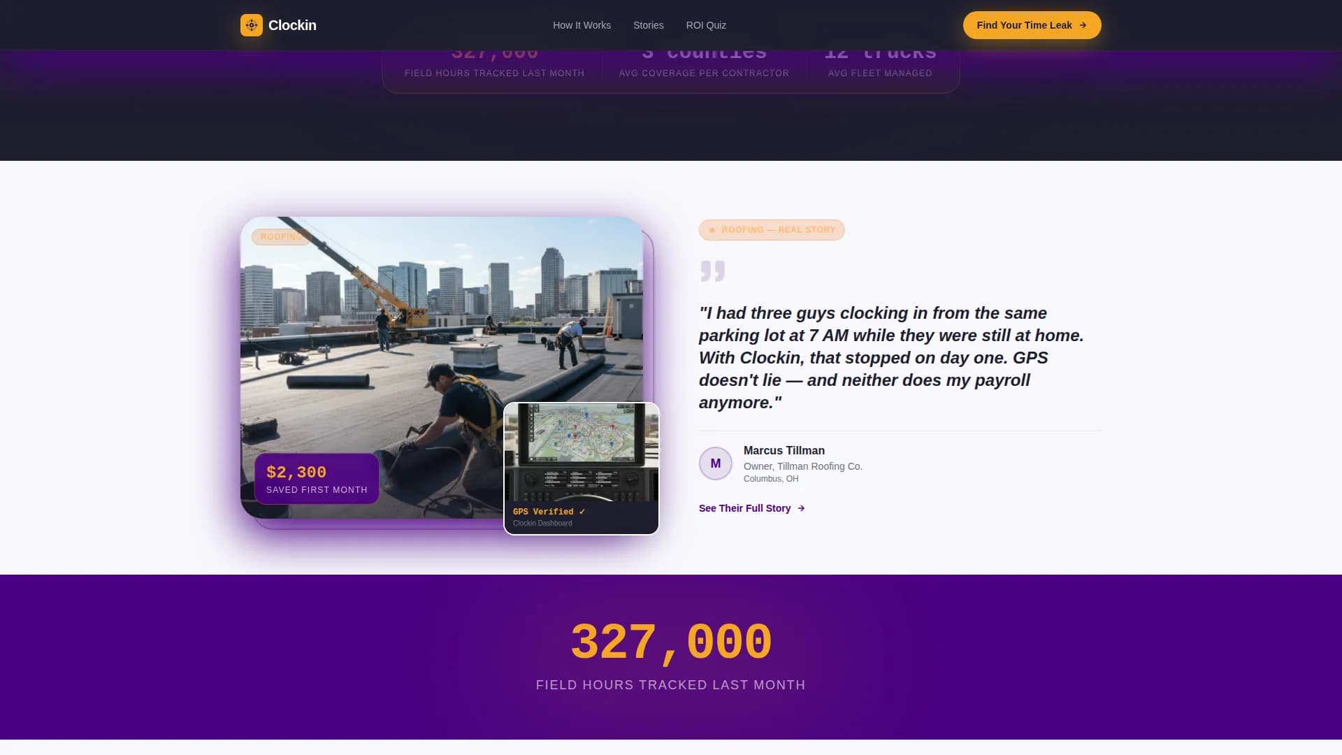 Clockin - Time Tracking Landing page Template