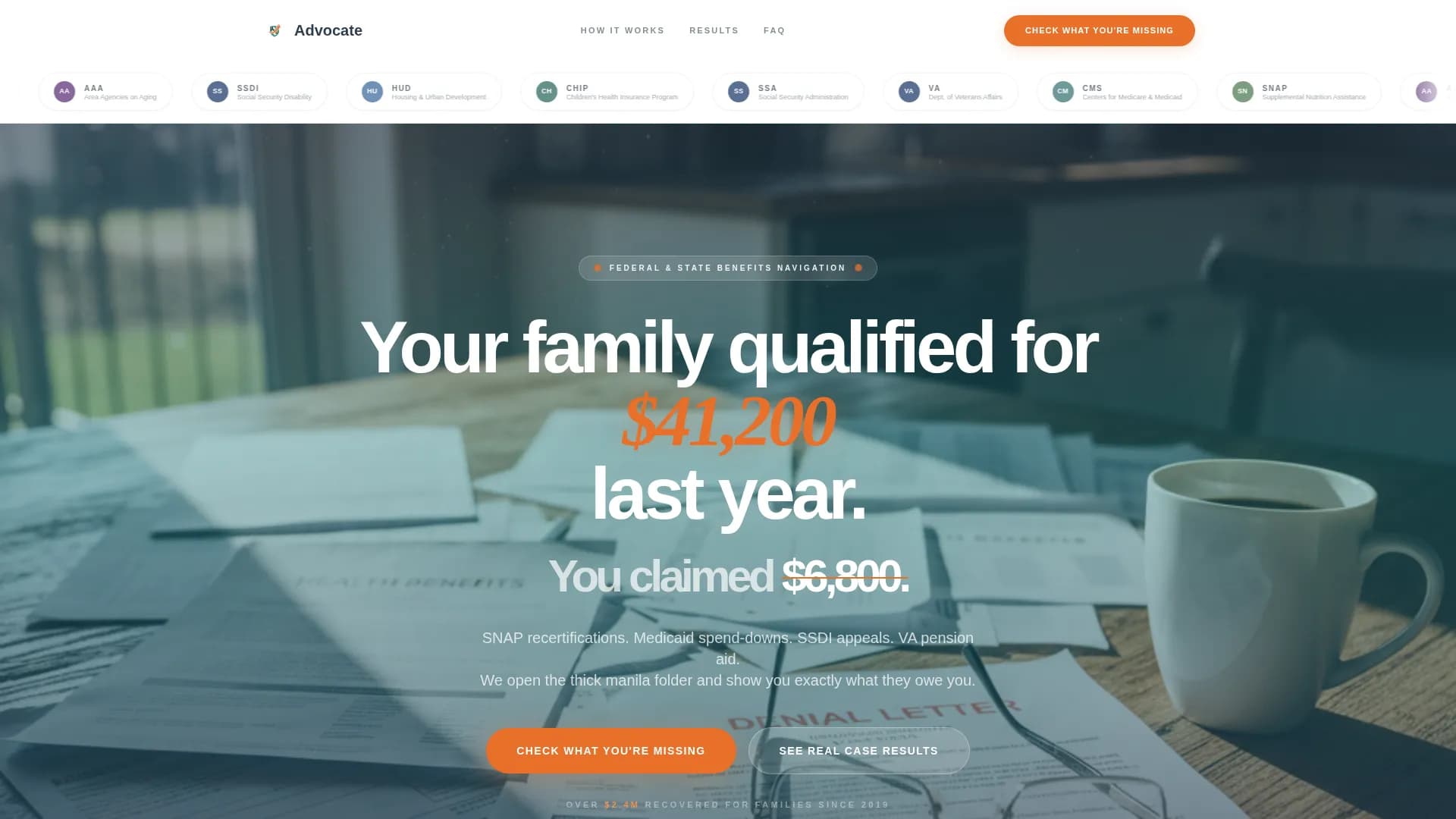 Advocate - Trusted Benefits Landing Page Template