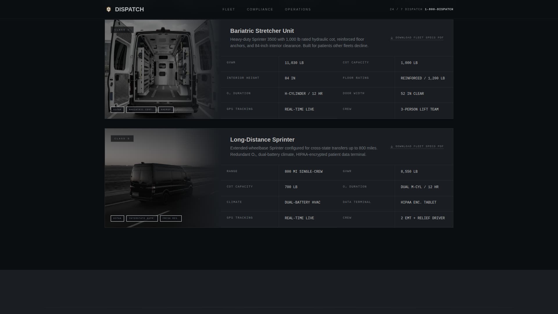 Dispatch - Reliable Medicaltransport Landing Page Template
