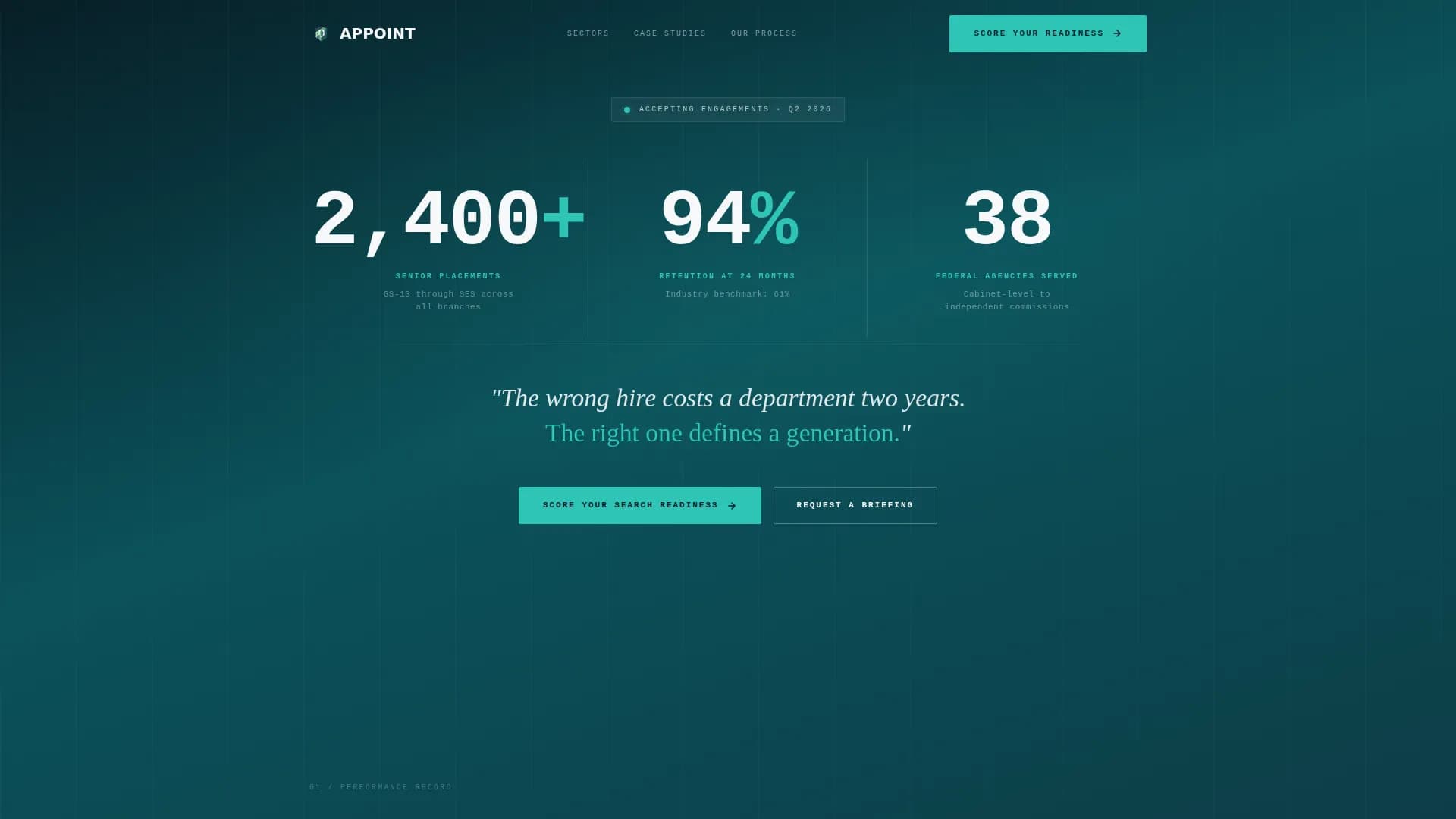 Appoint - Executive Search Landing page Template