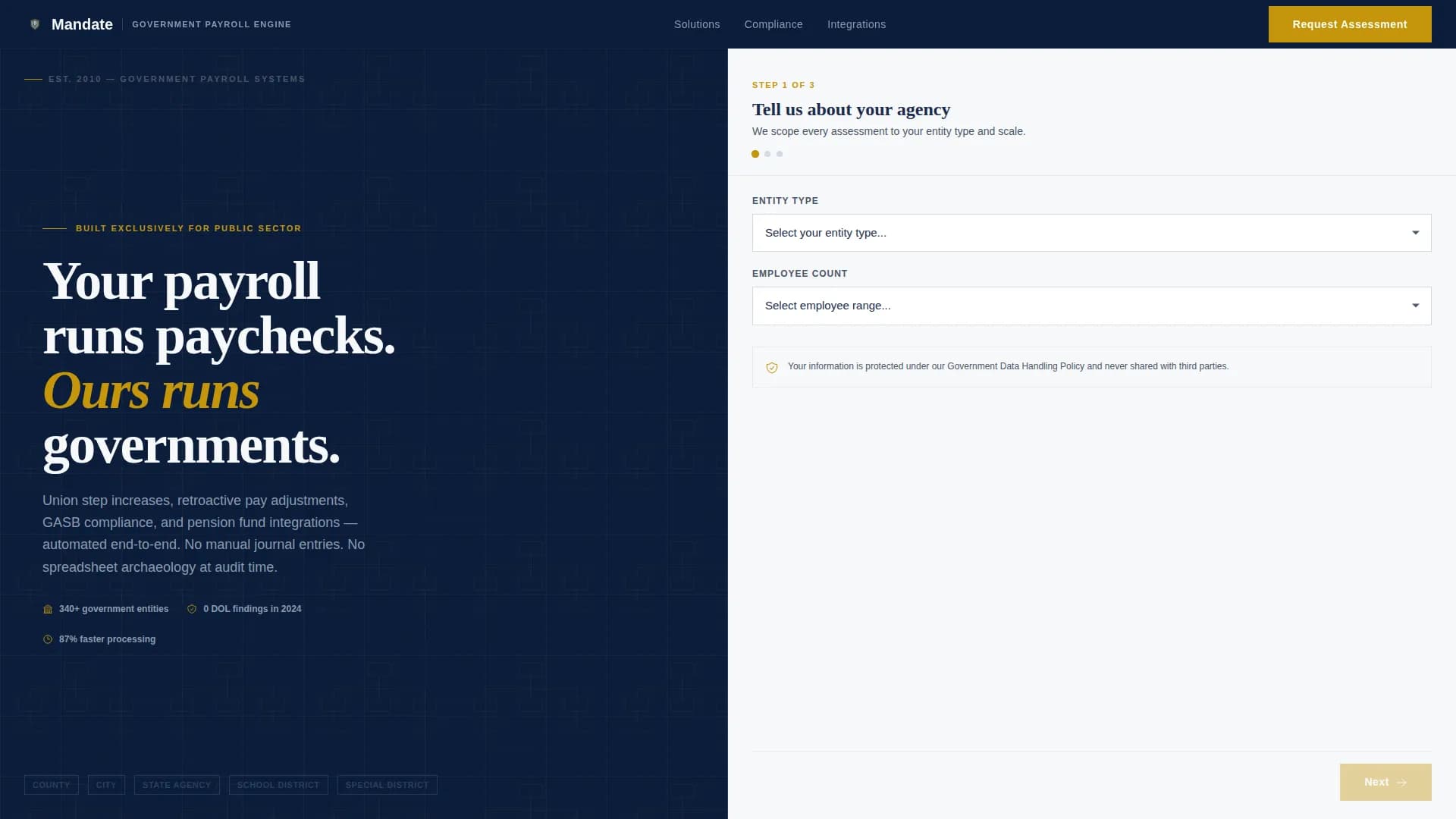 Mandate - Payroll Provider Landing page Template