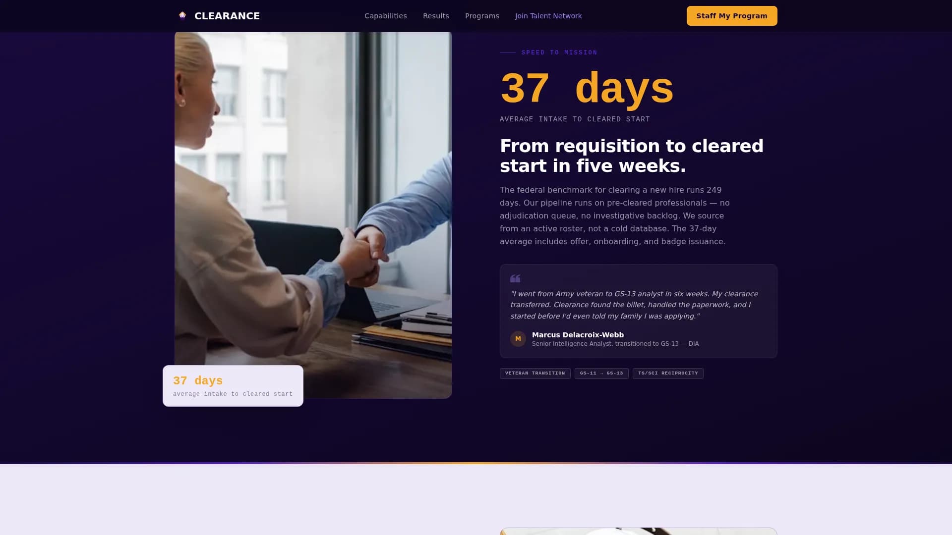 Clearance - Recruitment Services Landing page Template