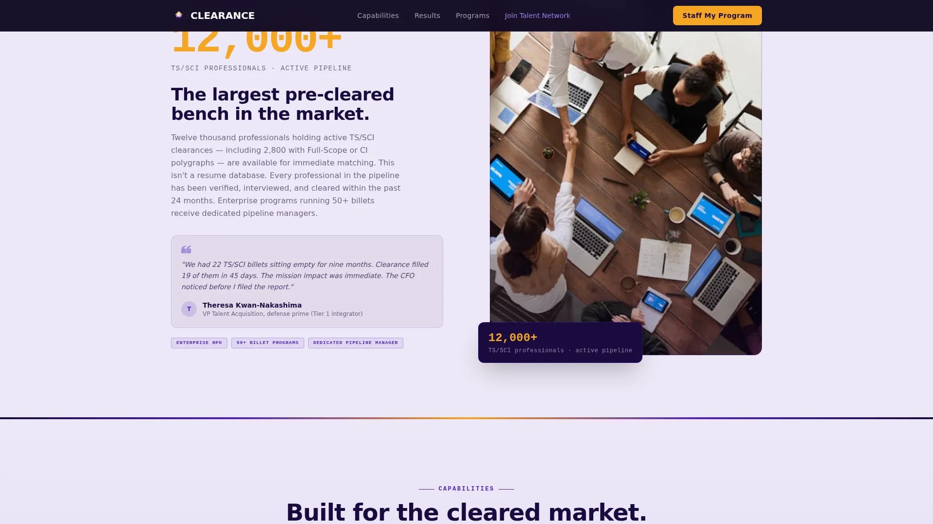 Clearance - Recruitment Services Landing page Template