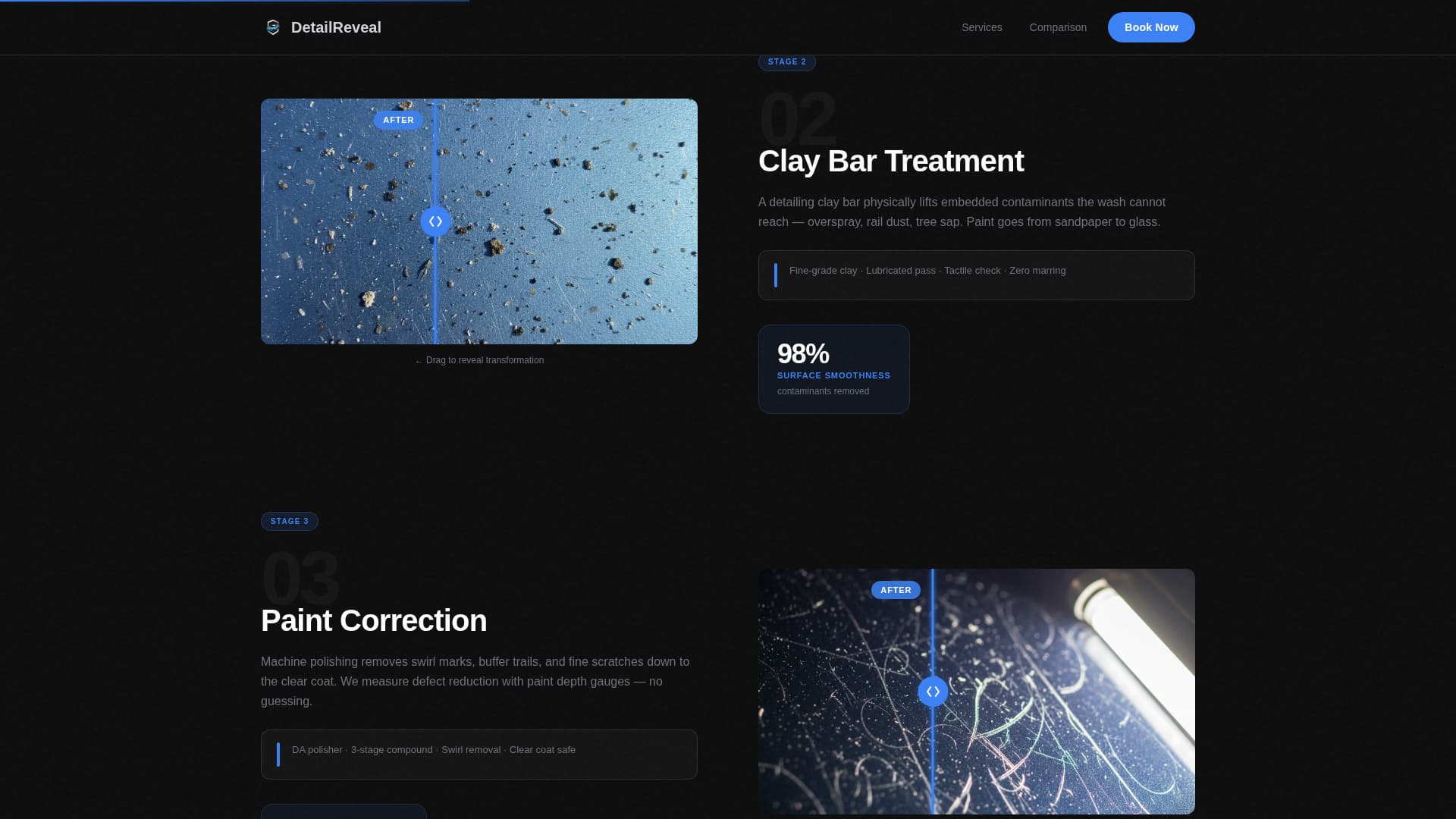 Detailreveal - Precision Detailing Landing Page Template