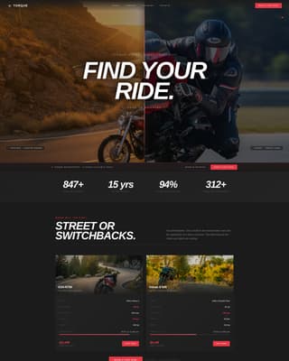 Torque - Highvoltage Motorcycle Landing Page Template