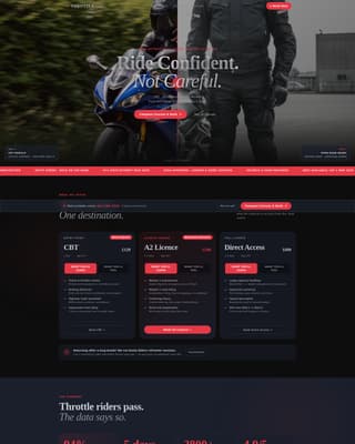 Throttle - Dynamic Motorcycletraining Landing Page Template