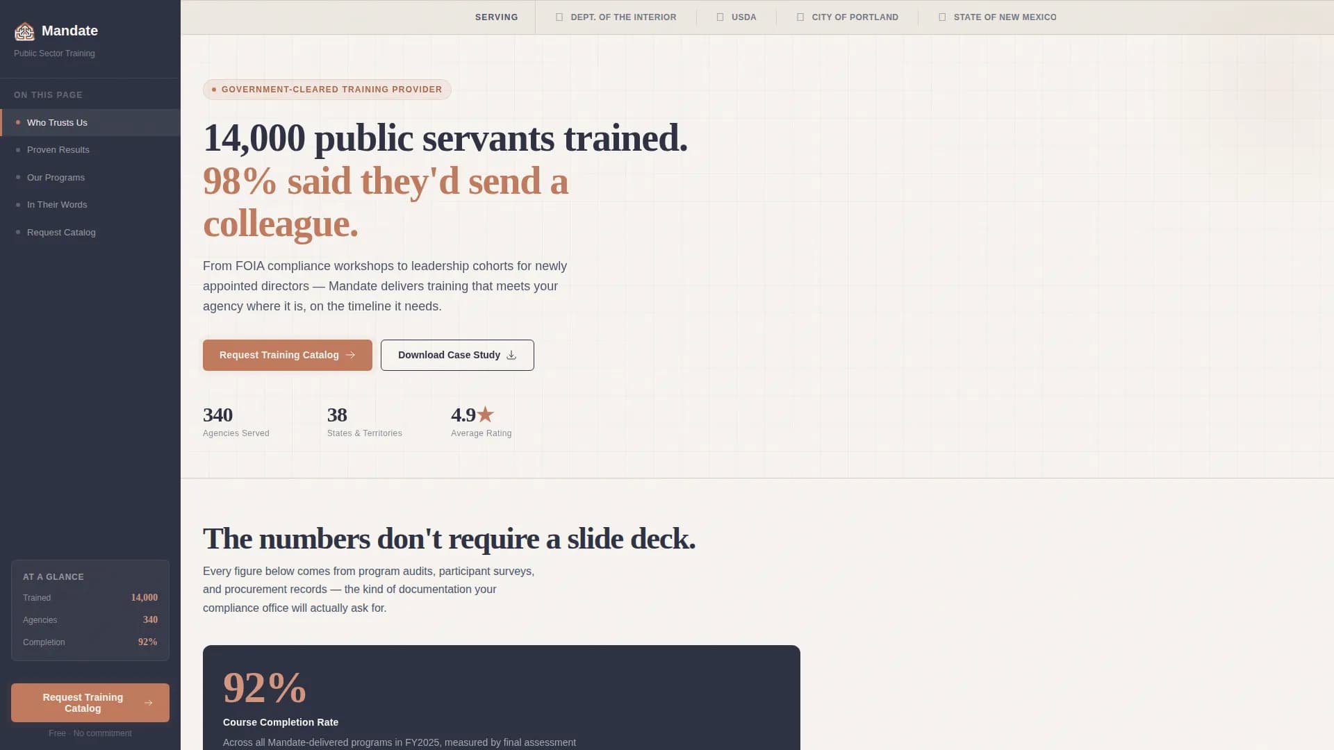 Certify - Government Training Landing page Template