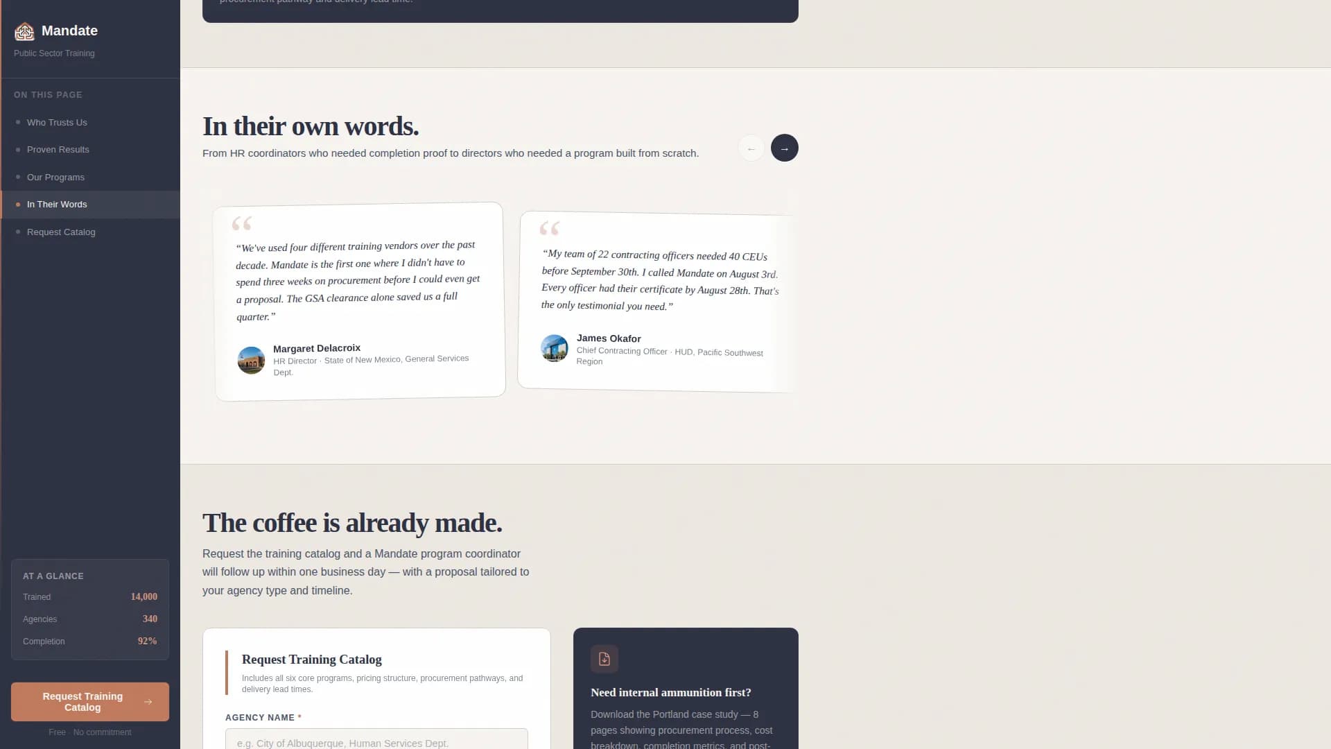 Certify - Government Training Landing page Template