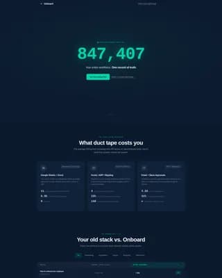 Onboard - HRIS Platform Landing page Template