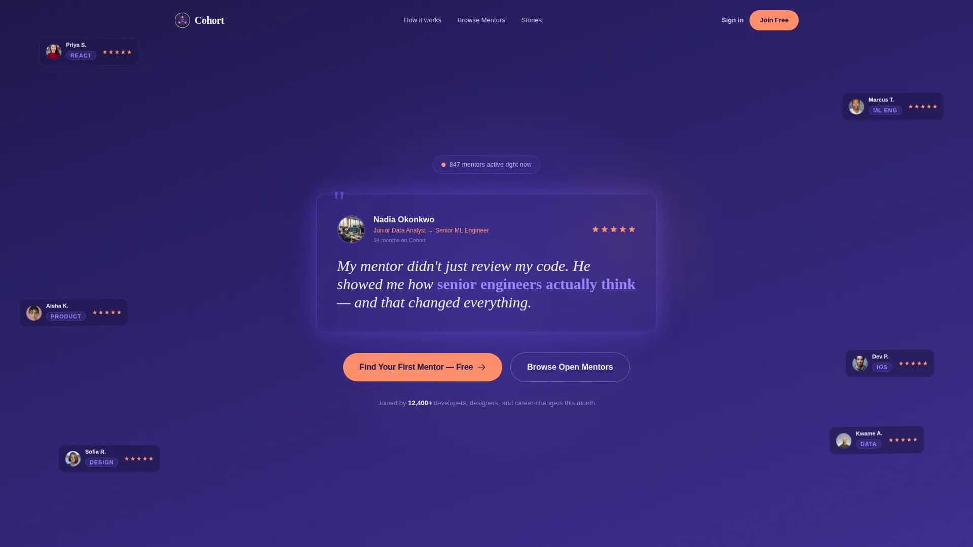 Cohort - Powerful Mentoring Landing Page Template