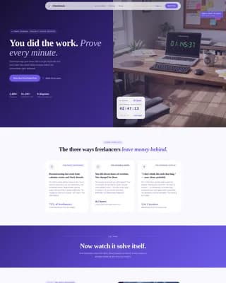 Clockwork - Time Tracking Landing page Template