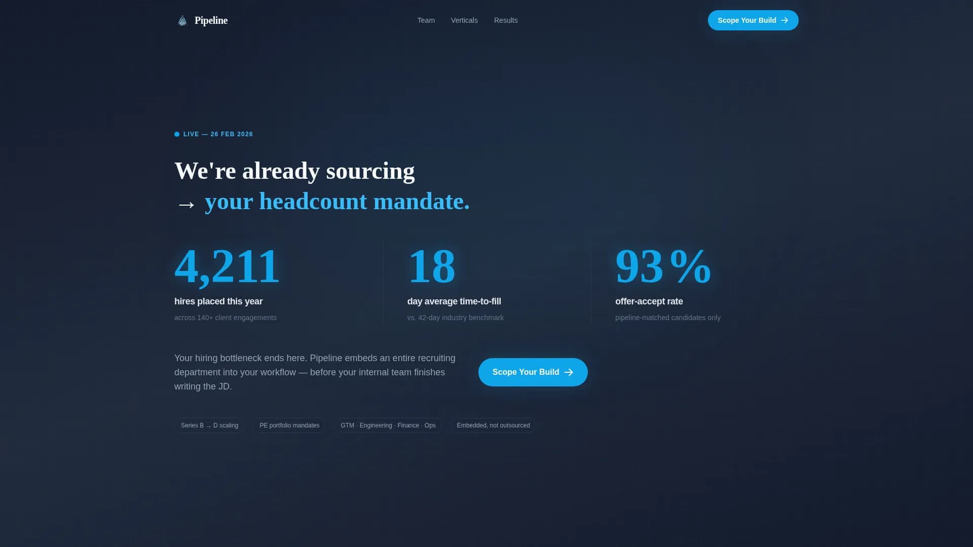 Pipeline - Recruitment Services Landing page Template
