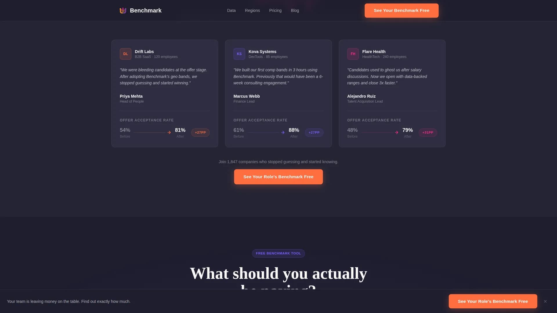 Benchmark - Remote Compensation Landing page Template