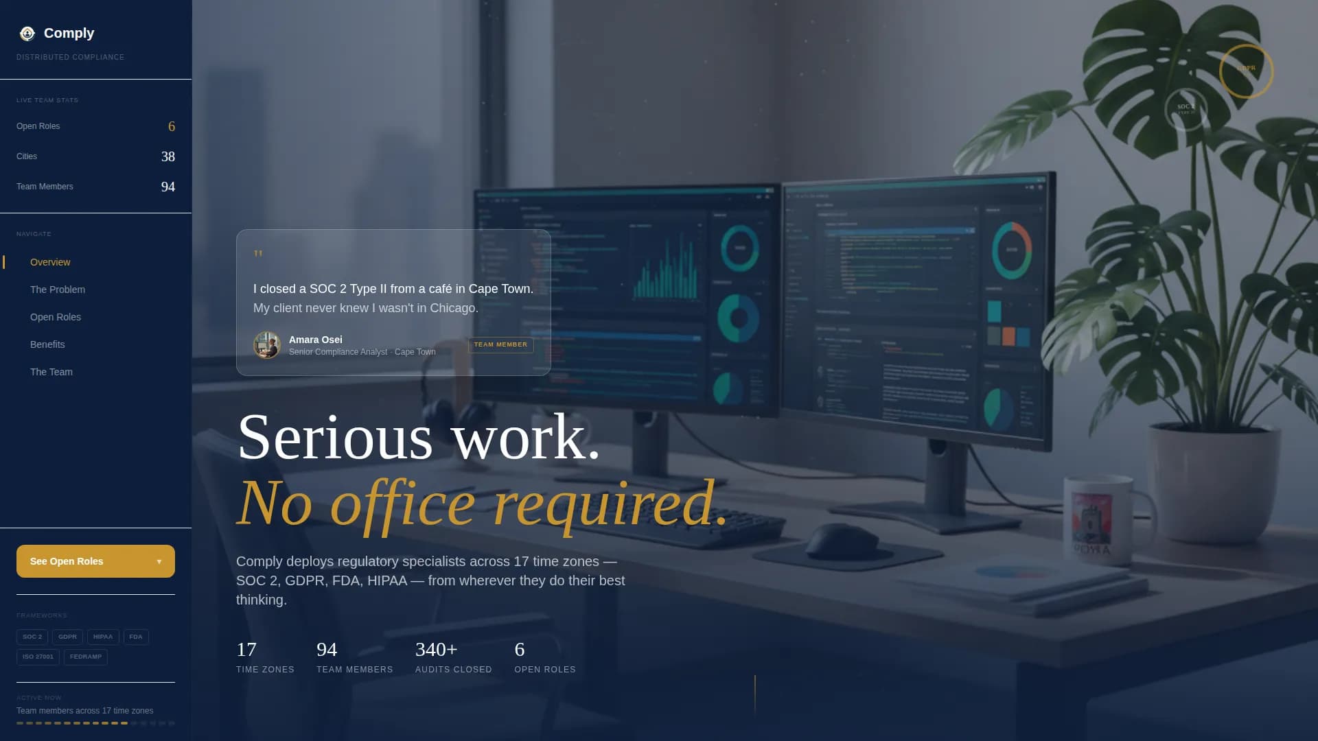 Comply - Compliance Recruitment Landing page Template