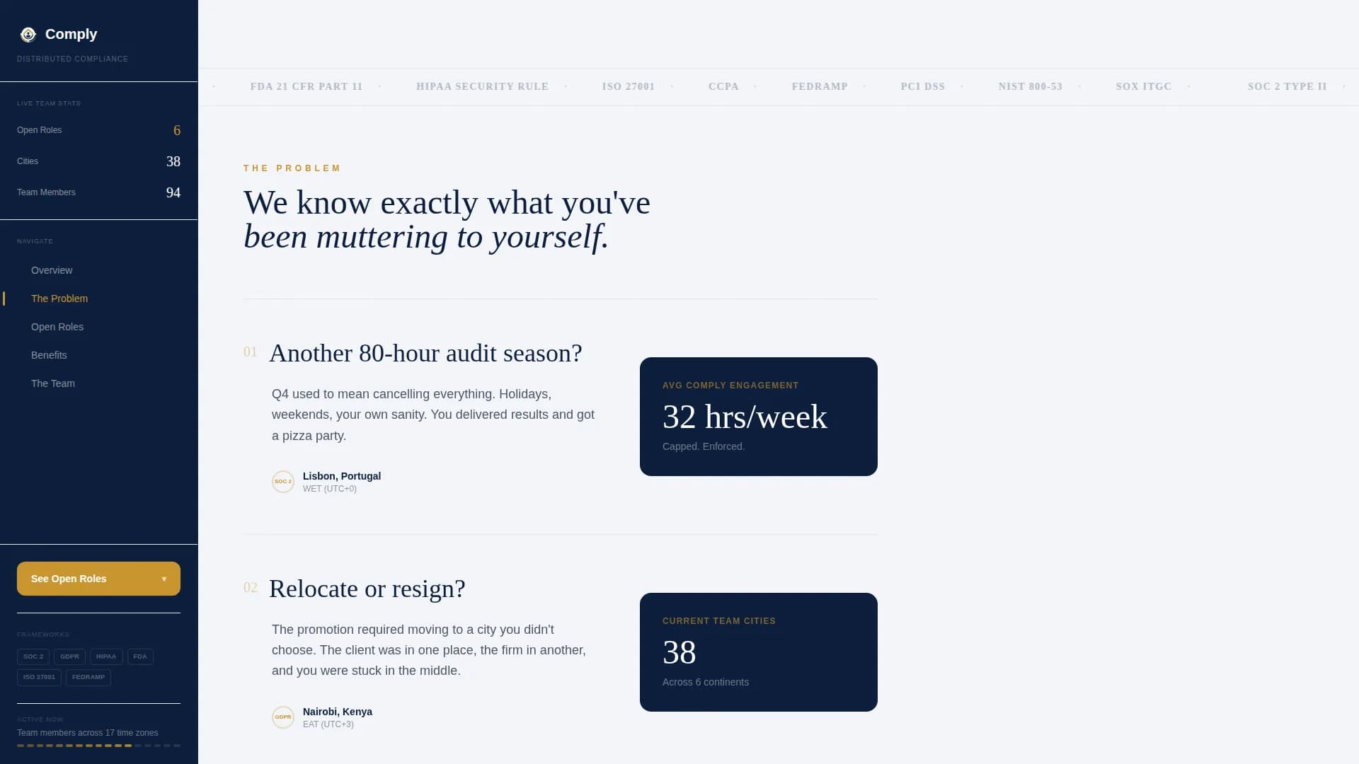 Comply - Compliance Recruitment Landing page Template