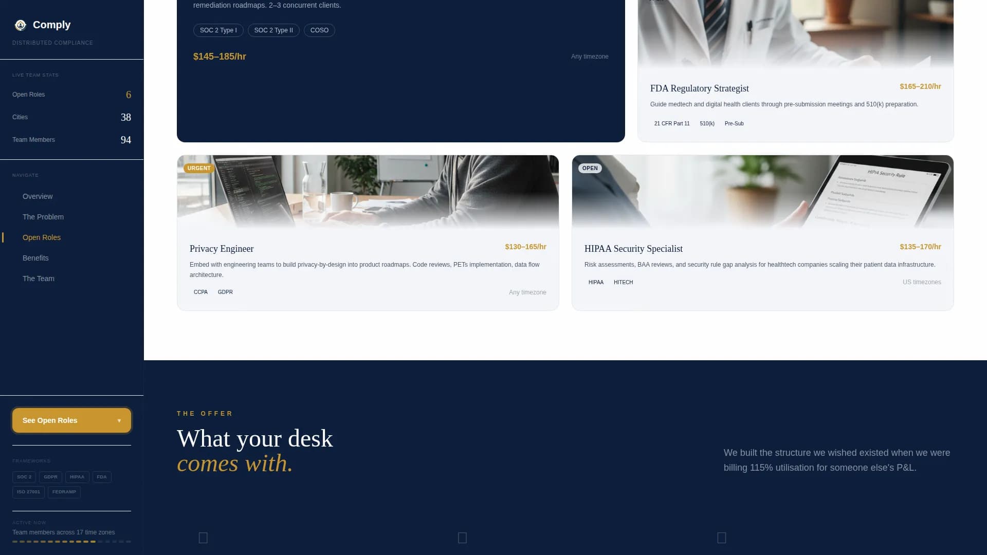 Comply - Compliance Recruitment Landing page Template