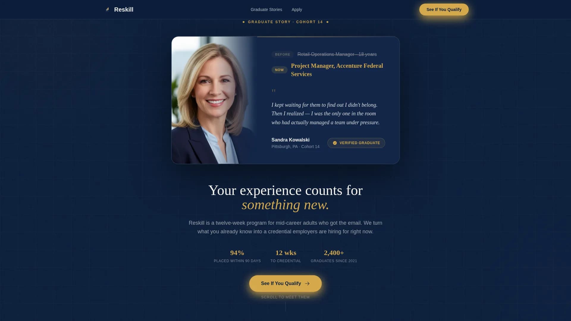 Reskill - Career Training Landing page Template