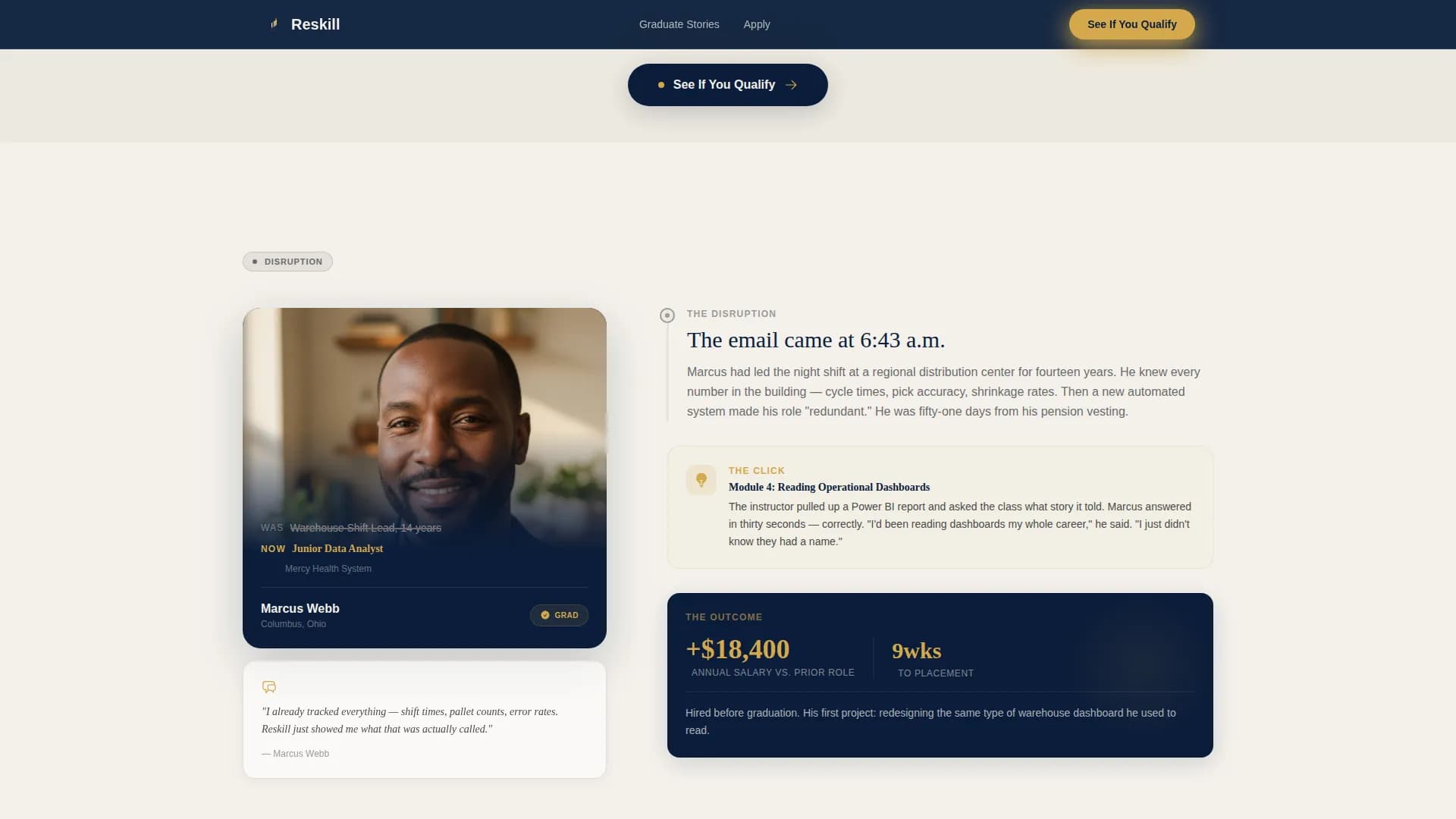 Reskill - Career Training Landing page Template