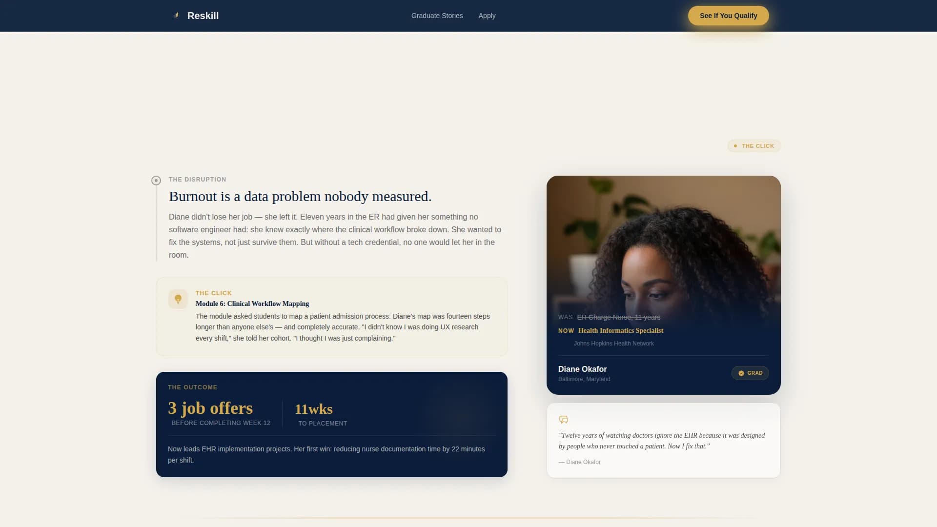 Reskill - Career Training Landing page Template