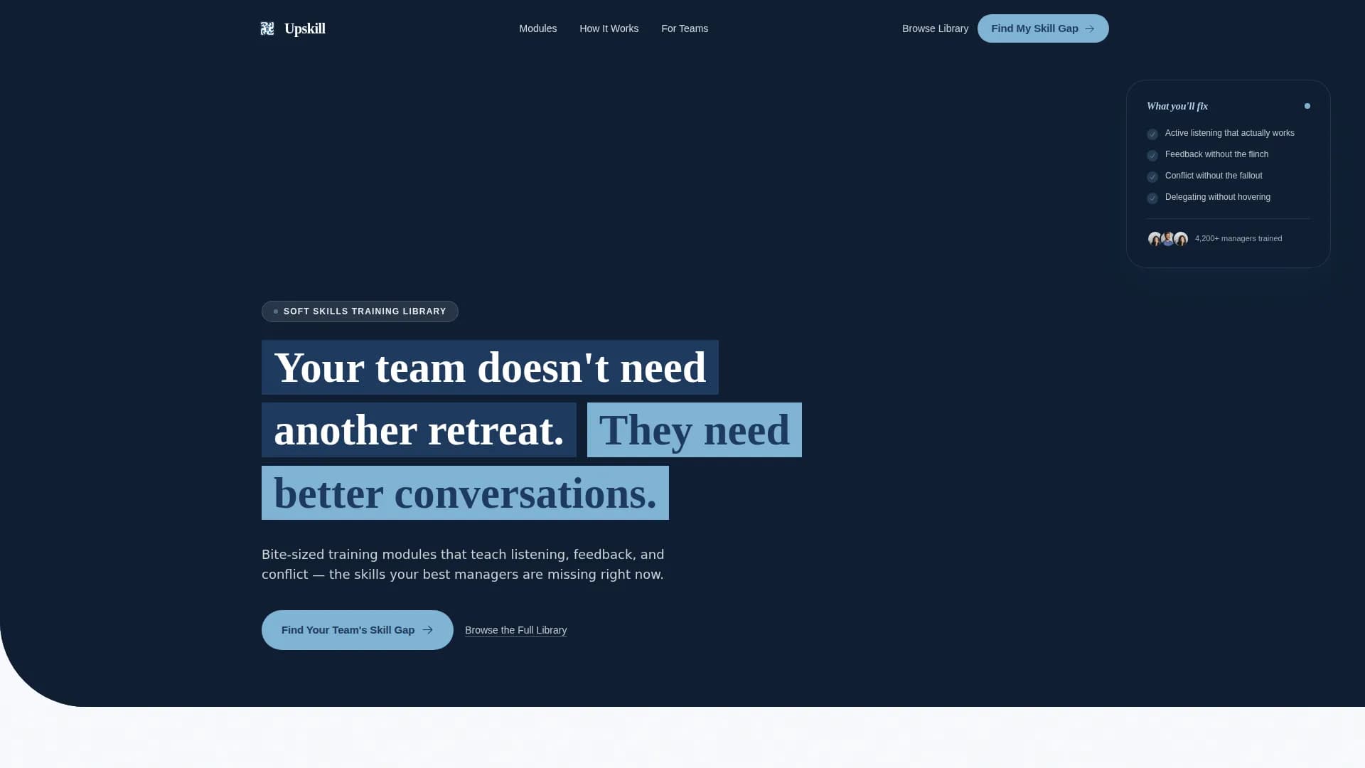 Upskill - Soft Skills Training Landing page Template